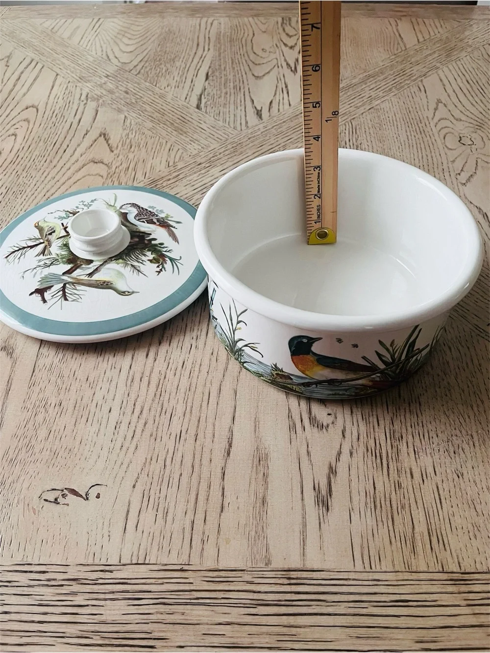 Portmeirion Vintage Birds Of Britain Round Drum Ceramic Casserole Dish